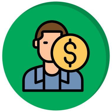 Para Adam ikon vektörü. İnce çizgi işareti. izole edilmiş sınır sembolü çizimi