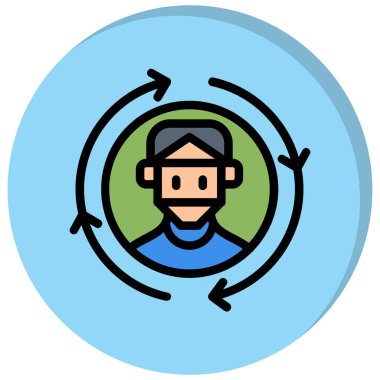 Çizgi biçimi ile Avatar Adam simgesi