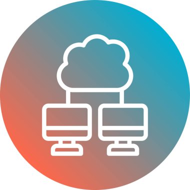 bulut hesaplama vektörü simgesi