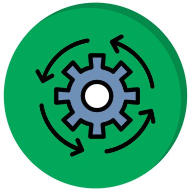 beyaz arkaplanda izole edilmiş düz biçimli dişli simgesi.