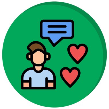 Konuş. Web simgesi basit illüstrasyon