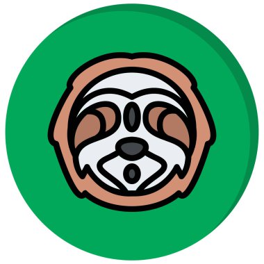 Şirin bir çizgi film simgesinin vektör çizimi