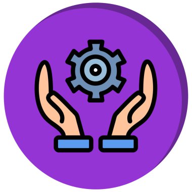 Eller dişli vektör simgesi