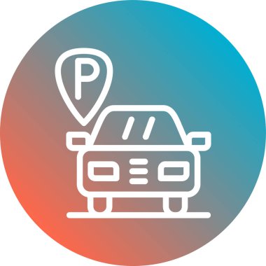 Park ediyor. Web simgesi basit illüstrasyon