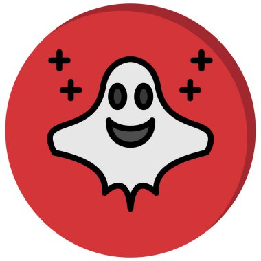 Mutlu hayalet simgesi, vektör çizimi