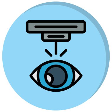cctv göz simgesi renk ana hatları vektörü