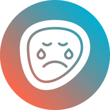modadan izole edilmiş arka planda üzgün emoji yüzü simgesi