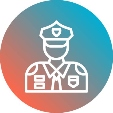 Polis memuru simgesinin vektör illüstrasyonu