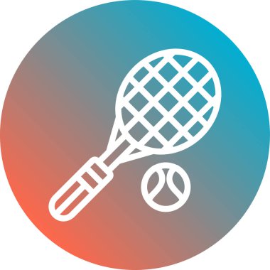 Topla tenis raketi. düz tasarım biçimi.