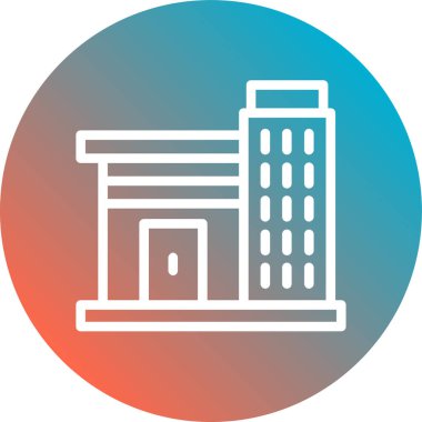 Bina simge vektör web ve mobil uygulaması tasarım, bina logo kavramı için izole üzerinde beyaz arka plan