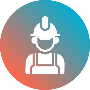 Güvenlik kaskı olan bir işçinin vektör çizimi