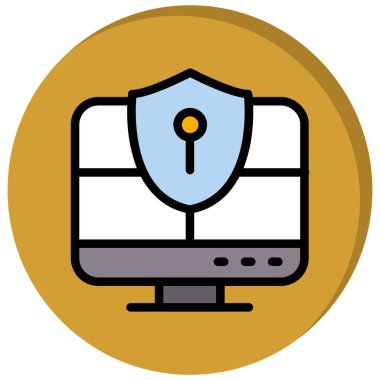 Güvenlik Kilidi Gölge Resim Tasarımı Dolduruldu