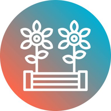 Çiçek simgesinin vektör illüstrasyonu