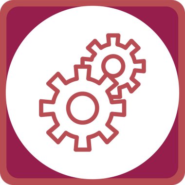 Vites vektör simgesi. Bu yuvarlak düz sembol beyaz arkaplanda pembe ve gri renklerle çizilir.