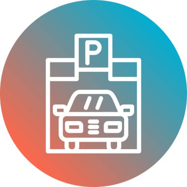 Araba park etme ikonu. Web için basit park vektör simgeleri çizimi