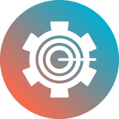 dişli düz simge beyaz arkaplan, vektör, illüstrasyon izole