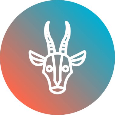 Keçi başı simgesi, vektör illüstrasyonu