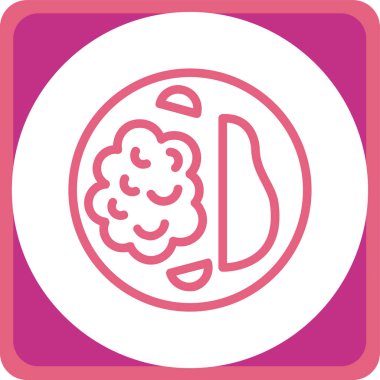 Beyin. Web simgesi basit illüstrasyon