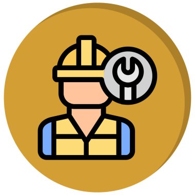 Vites simgesi renk tasarım vektörüne sahip mühendis