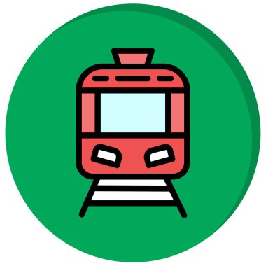 tren. Web simgesi basit illüstrasyon