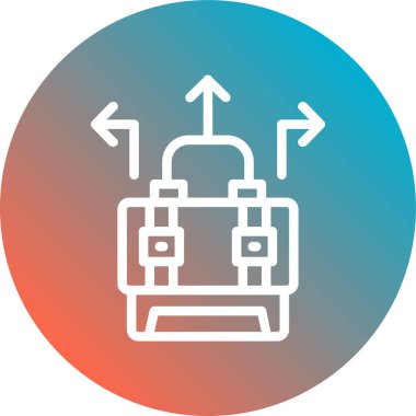 Seyahat çantası çizgisi simgesinin vektör çizimi