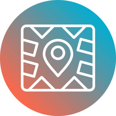 harita simgesi vektör illüstrasyonu