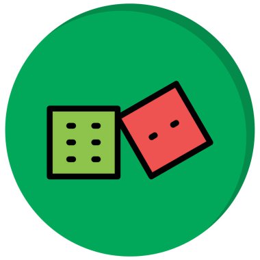 Bir çizgi film zar simgesinin vektör illüstrasyonu