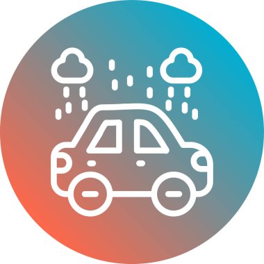 Bir araba simgesinin vektör illüstrasyonu