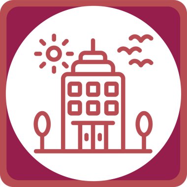 Otel simgesi, vektör illüstrasyonu