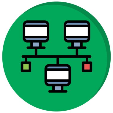 sunucu simgesi. Düzenlenebilir çizgi renk tasarımı. vektör illüstrasyonu.