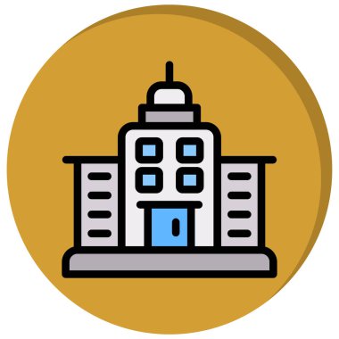 Bina. Web simgesi basit illüstrasyon