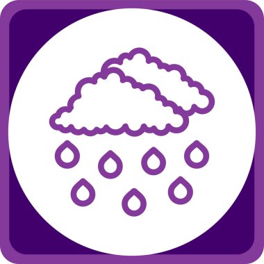 Basit dizaynda bulut yağmuru vektörü simgesi