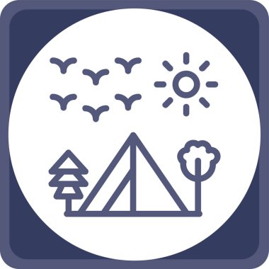 kamp çadır simgesi. vektör çizim