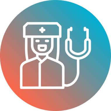 Beyaz arka planda modern tarzda izole edilmiş doktor ikonu. resimleme