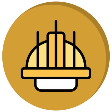 Miğfer. Web simgesi basit illüstrasyon