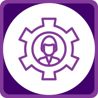 Dişli vektör simgesi bir çerçeve içinde