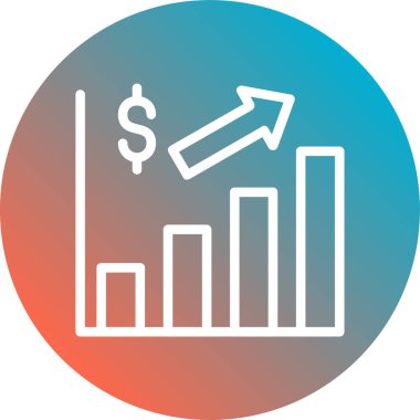 İş grafiği düz vektör simgesi