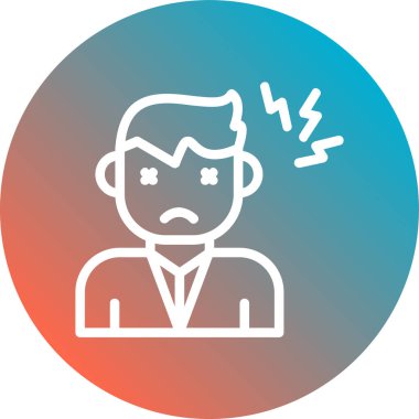 Üzgün adam ikonu. vektör illüstrasyonu