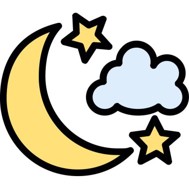 gece ay vektör simgesi