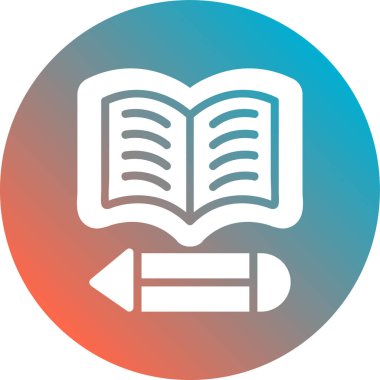 Yumuşak mavi arkaplanda izole edilmiş modaya uygun düz biçimdeki kitap simgesi çizimi.