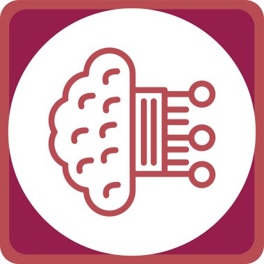 Beyin. Web simgesi basit illüstrasyon