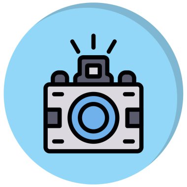 - Kamera. Web simgesi vektör illüstrasyonu