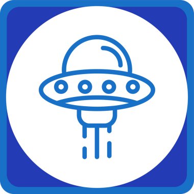 UFO uzaylı vektör simgesi - dış hat biçimi