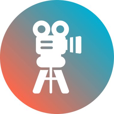 film kamera ikonu vektör illüstrasyonu