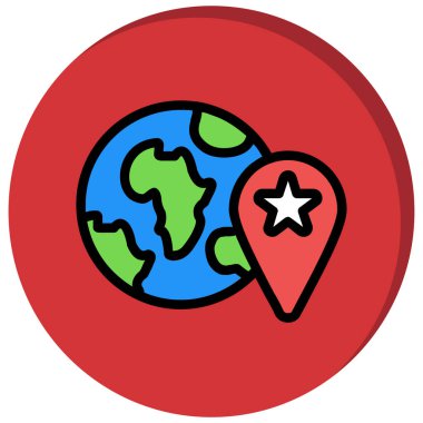 harita simgesi vektör illüstrasyonu