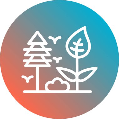 Ağaç simgesinin vektör illüstrasyonu