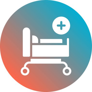 Hastane yatak ikonu, vektör illüstrasyonu