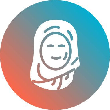 Eşarplı bir kadının vektör çizimi