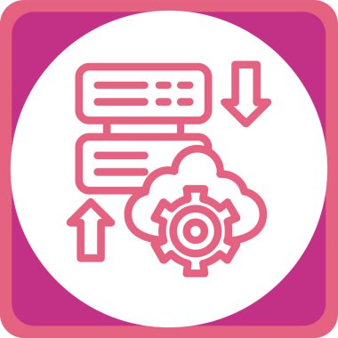 bulut hesaplama simgesi, vektör illüstrasyonu