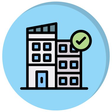 Bina. Web simgesi basit illüstrasyon